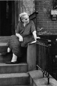 Old woman on stoop, East Broadway
